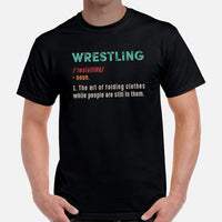 Pro Wrestling T-Shirt - Professional Mixed Martial Arts Outfit, Gear, Clothes - Gifts for Wrestlers - Funny Wrestling Definition Tee - Black, Men
