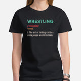 Pro Wrestling T-Shirt - Professional Mixed Martial Arts Outfit, Gear, Clothes - Gifts for Wrestlers - Funny Wrestling Definition Tee - Black, Women