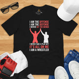 Pro Wrestling T-Shirt - Professional Mixed Martial Arts Outfit, Wear, Gear, Clothes - Gifts for Wrestlers - Funny I Am A Wrestler Tee - Black