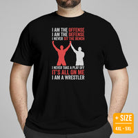 Pro Wrestling T-Shirt - Professional Mixed Martial Arts Outfit, Wear, Gear, Clothes - Gifts for Wrestlers - Funny I Am A Wrestler Tee - Black, Plus Size