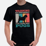 Pug Dog Themed Clothes & Attire - Canine Tee Shirts For Humans - Gifts for Dog Moms, Dads & Lovers - May Start Talking About Pugs Tee - Black, Men