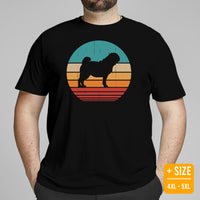 Pug Dog Themed Clothes & Attire - Canine Tee Shirts For Humans - Gifts for Dog Moms, Dads & Lovers - Vintage Sunset Themed T-Shirt - Black, Plus Size