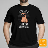 Pug Dog Themed Clothes & Attire - Canine Tee Shirts & Outfit For Humans - Gifts for Dog & Pet Lovers - Coolest Pug Grandpa T-Shirt - Black, Plus Size