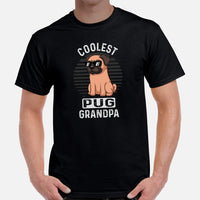 Pug Dog Themed Clothes & Attire - Canine Tee Shirts & Outfit For Humans - Gifts for Dog & Pet Lovers - Coolest Pug Grandpa T-Shirt - Black, Men