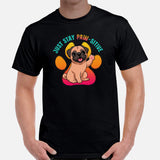 Pug Dog Themed Clothes & Attire - Funny Canine Tee Shirts For Humans - Gifts for Dog Moms, Dads & Lovers - Just Stay Paw-sitive T-Shirt - Black, Men