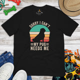 Pug Dog Themed Clothes & Attire - Funny Canine Tee Shirts For Humans - Gifts for Dog Moms, Dads & Lovers - My Pug Needs Me T-Shirt - Black