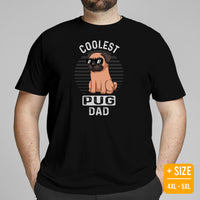 Pug Dog Themed Clothes & Attire - Funny Canine Tee Shirts & Outfit For Humans - Gifts for Dog Dads & Lovers - Coolest Pug Dad T-Shirt - Black, Plus Size