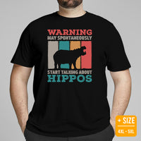 Pygmy Hippopotamus, River Horse, Semi-Aquatic Mammal Shirt - May Start Talking About Hippos T-Shirt - Gift for Hippo & Animal Lovers - Black, Plus Size