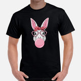 Rabbit & Hare T-Shirt - Easter Buck Bunny Blowing Bubble Shirt - Ideal Gift for Rabbit Dad/Mom & Whisperer, Animal Lovers & Pet Owners - Black, Men