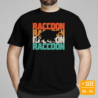 Raccoon 80s Retro Aesthetic T-Shirt - Trash Panda & Street Cat Shirt - Gift for Raccoon Lovers - Opossum Tee - Wildlife Rescue Shirt - Black, Plus Size