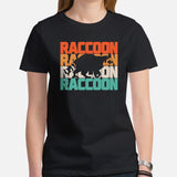 Raccoon 80s Retro Aesthetic T-Shirt - Trash Panda & Street Cat Shirt - Gift for Raccoon Lovers - Opossum Tee - Wildlife Rescue Shirt - Black, Women