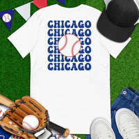 Retro Chicago Baseball Emblem Fanatic T-Shirt: Gift Ideas for Him & Her, Baseball Enthusiasts & Lovers - Game Day Tee - White