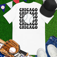Retro Chicago Baseball Emblem Fanatic T-Shirt: Ideal Gifts for Him & Her, Baseball Enthusiasts & Lovers - Game Day Tee - White