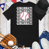 Retro Cincinnati Baseball Emblem Fanatic T-Shirt: Gift Ideas for Him & Her, Baseball Enthusiasts & Lovers - Vintage Game Day Tee - Black