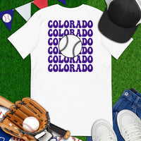 Retro Colorado Baseball Emblem Fanatic T-Shirt: Gift Ideas for Him & Her, Baseball Enthusiasts & Lovers - Game Day Tee - White