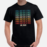 Retro Disk Golf Shirt - Frisbee Golf Attire & Apparel - Unique Gift Ideas for Him & Her, Disc Golfers - Funny I Will Not Hit A Tree Tee - Black, Men