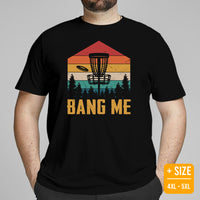 Retro Disk Golf T-Shirt - Ultimate & Frisbee Golf Apparel & Attire - Gift Ideas for Disc Golfers - Funny Bang Me Basket Disc Golf Tee - Black, Plus Size