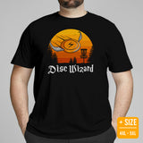 Retro Disk Golf T-Shirt - Ultimate & Frisbee Golf Attire & Apparel - Gift Ideas for Disc Golfers - Vintage Disc Wizard T-Shirt - Black, Plus Size