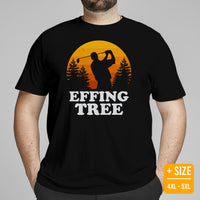 Vintage Golf Tee - Cool Golf Gifts for Golfers & Golf Lovers - Funny Golf Shirts, Attire & Outfit - Golfer T-Shirt - Effing Tree T-Shirt - Black, Plus Size