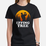Vintage Golf Tee - Cool Golf Gifts for Golfers & Golf Lovers - Funny Golf Shirts, Attire & Outfit - Golfer T-Shirt - Effing Tree T-Shirt - Black, Women