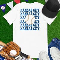 Retro Kansas City Baseball Emblem Fanatic T-Shirt: Gift Ideas for Him & Her, Baseball Enthusiasts & Lovers - Game Day Tee - White