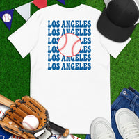 Retro Los Angeles Baseball Emblem Fanatic T-Shirt: Gift Ideas for Him & Her, Baseball Enthusiasts & Lovers - Game Day Tee - White