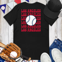 Retro Los Angeles Baseball Emblem Fanatic T-Shirt: Gift Ideas for Him & Her, Baseball Enthusiasts & Lovers - Vintage Game Day Tee - Black
