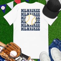 Retro Milwaukee Baseball Emblem Fanatic T-Shirt: Gift Ideas for Him & Her, Baseball Enthusiasts & Lovers - Game Day Tee - White