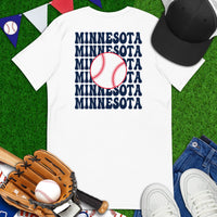 Retro Minnesota Baseball Emblem Fanatic T-Shirt: Gift Ideas for Him & Her, Baseball Enthusiasts & Lovers - Game Day Tee - White