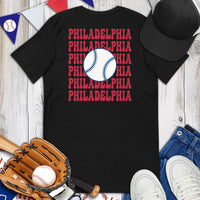 Retro Philadelphia Baseball Emblem Fanatic T-Shirt: Gift Ideas for Him & Her, Baseball Enthusiasts & Lovers - Vintage Game Day Tee - Black