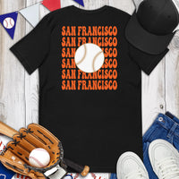 Retro San Francisco Baseball Emblem Fanatic T-Shirt: Gift Ideas for Him & Her, Baseball Enthusiasts & Lovers - Vintage Game Day Tee - Black