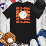 Retro San Francisco Baseball Emblem Fanatic T-Shirt: Gift Ideas for Him & Her, Baseball Enthusiasts & Lovers - Vintage Game Day Tee - Black