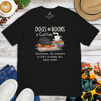 Rottweiler Dog Themed Clothes & Attire - Canine Tee Shirts For Humans - Gifts for Coffee & Dog Lovers - Books, Coffee & Dogs T-Shirt - Black