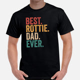 Rottweiler Dog Themed Clothes & Attire - Canine Tee Shirts For Humans - Gifts for Dog Lovers - Retro Best Rottie Dad Ever T-Shirt - Black, Men