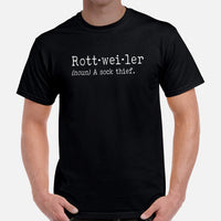 Rottweiler Dog Themed Clothes & Attire - Canine Tee Shirts For Humans - Gifts for Rottie Dog Lovers - Funny Rottie Definition T-Shirt - Black, Men