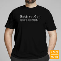 Rottweiler Dog Themed Clothes & Attire - Canine Tee Shirts For Humans - Gifts for Rottie Dog Lovers - Funny Rottie Definition T-Shirt - Black, Plus Size