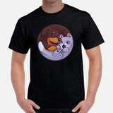 Rottweiler Dog Themed Clothes & Attire - Funny Canine Tee Shirts For Humans - Gifts for Cat & Dog Lovers - Cute Yin Yang T-Shirt - Black, Men