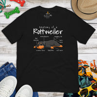 Rottweiler Dog Themed Clothes & Attire - Funny Canine Tee Shirts For Humans - Gifts for Dog Lovers & Owners - Anatomy of A Rottie Shirt - Black