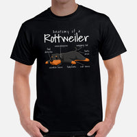 Rottweiler Dog Themed Clothes & Attire - Funny Canine Tee Shirts For Humans - Gifts for Dog Lovers & Owners - Anatomy of A Rottie Shirt - Black, Men