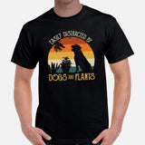 Rottweiler Dog Themed Clothes - Funny Canine Tee Shirts For Humans - Gifts for Dog Lovers - Easily Distracted By Dogs & Plants T-Shirt - Black, Men