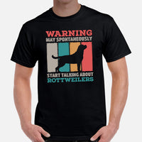Rottweiler Dog Themed Clothes - Funny Canine Tee Shirts For Humans - Gifts for Dog Lovers - May Start Talking About Rottweilers T-Shirt - Black, Men