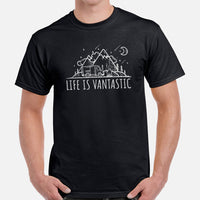 RV Campervan Motorhome Celestial Shirt - Camping, Glamping Vacation Shirt - Life Is Vantastic T-Shirt - Family Overlanding, Nomadic Tee - Black, Men