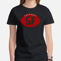 San Francisco T-Shirt - San Fran Shirt - Football Tee - Game Day Shirt - Vintage Football Shirt - California Shirt - Gift for Football Fan - Black, Women
