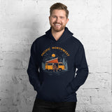 Sasquatch, Yeti Hoodie for Camping Crew & Squad, RV Camper & Wilderness Enthusiast - Vintage Pacific Northwest Park Bigfoot Cozy Hoodie - Navy