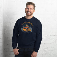 Sasquatch, Yeti Pullover for Camping Crew & Squad, RV Camper & Wilderness Enthusiast - Pacific Northwest Park Bigfoot Cozy Sweatshirt - Navy, Men