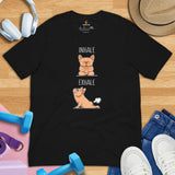 Scream Frenchie Dog Themed Clothes - Funny Canine Tee Shirts For Humans - Gifts for Yoga & Dog Lovers - Inhale & Exhale Pose T-Shirt