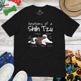 Shih Tzu Dog Themed Clothes & Attire - Canine Tee Shirt For Humans - Gifts for Dog Moms, Dads & Lovers - Anatomy Of A Shih Tzu T-Shirt - Black