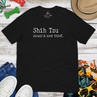 Shih Tzu Dog Themed Clothes & Attire - Canine Tee Shirt & Outfit For Humans - Gifts for Dog Lovers - Funny Shih Tzu Definition T-Shirt - Black