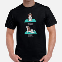 Shih Tzu Dog Themed Clothes & Attire - Canine Tee Shirts & Outfit For Humans - Gifts for Dog Lovers - Inhale Exhale Yoga Pose T-Shirt - Black, Men