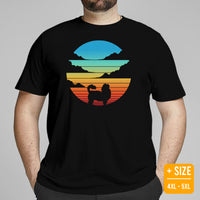 Shih Tzu Dog Themed Clothes & Attire - Canine Tee Shirts & Outfit For Humans - Gifts for Dog Lovers - Vintage Sunset Themed T-Shirt - Black, Plus Size
